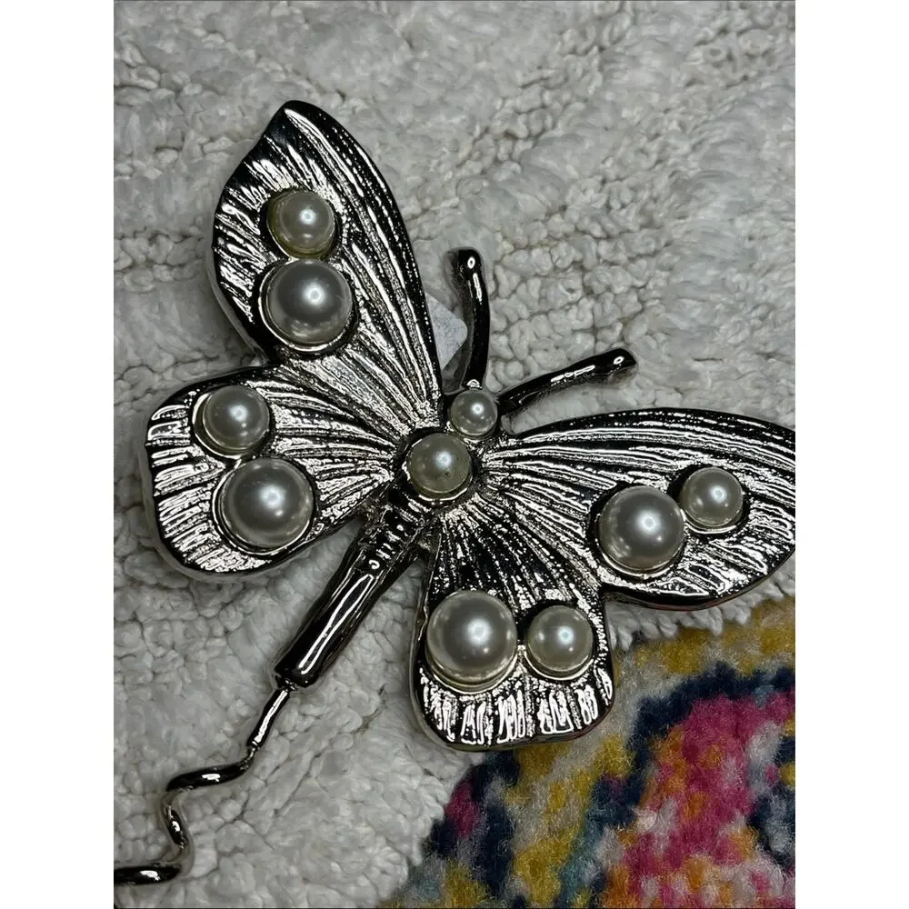 Anthropologie Delphine Butterfly Wine Screw Corkscrew Bottle Opener Pearls